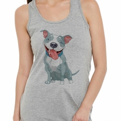 Musculosa Deportiva Pitbull Dibujo Cara Feliz - comprar online