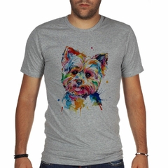 Remera Perro Yorkshire Watercolor Art - TiendaCubik