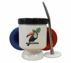 Mate Tucan Ilustracion Rama Hojas