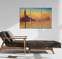 Cuadro Triptico Monet Crepusculo Venecia