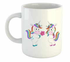 Taza Unicornio Pareja Regalando Una Flor