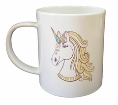 Taza Unicornio Con Estrellas Y Ojos Pintados - comprar online