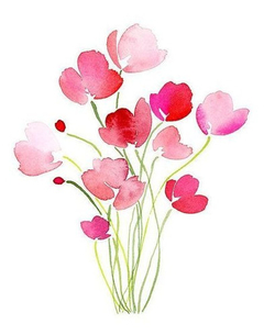 Cuadro Flores Watercolor Acuarela #7