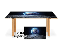 Vinilo Para Mesa Planeta Tierra Vista Desde Luna Universo