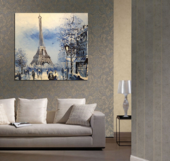 Cuadro Torre Eiffel Estilo Pintura Paris Invierno