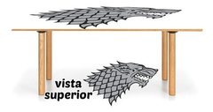 Vinilo Para Mesa Game Of Thrones House Stark Wolf Huargo