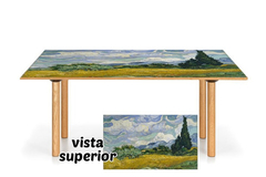 Vinilo Para Mesa Van Gogh Wheatfield With Cypresses