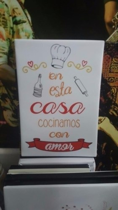 Cuadro Con Frase En Esta Casa Cocinamos Con Amor