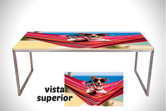 Vinilo Para Mesa Jack Russell Selfie Playa Beach Funny