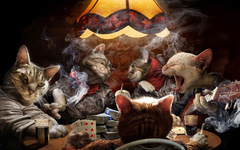 Cuadro Gatos Jugando Cartas Poker Playing Games