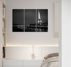 Cuadro Triptico Paris Torre Eiffel Night