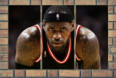 Cuadro Triptico Lebron James Basquet Cleveland #3