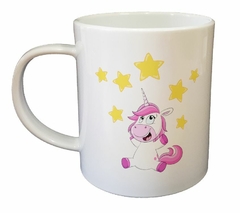 Taza Unicornio Feliz Con Estrellas