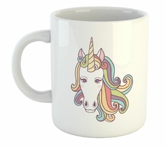 Taza Unicornio Cara De Frente Colores Arcoiris