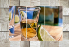 Cuadro Triptico Tequila Tragos Shots Bar