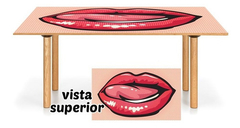 Vinilo Para Mesa Boca Labios Beso Pop Art Lengua