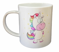 Taza Unicornio Parado Feliz Estrellas