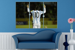 Cuadro Triptico Lio Messi Futbol