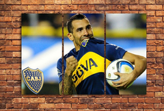 Cuadro Triptico Tevez Boca Juniors Futbol