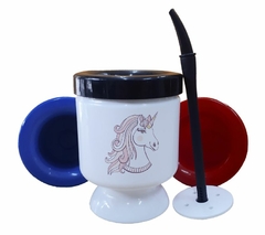 Mate Unicornio Con Pelo Largo De Colores - comprar online