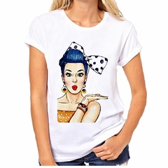 Remera Pin Up Girl Mujer Azul - comprar online