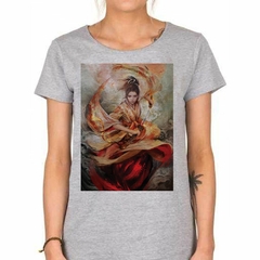 Remera Mujer Woman Japones Art Guerrera Color - tienda online