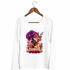 Remera Manga Larga Harry Potter Flores Varita Lechuza en internet