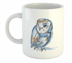 Taza Buho Pintado En Acuarela