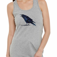 Musculosa Deportiva Cuervo Azul Dibujo Art