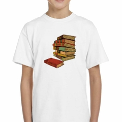 Remera Libros Apilados Estudio Conocimiento - TiendaCubik