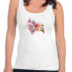 Musculosa Deportiva Cuervo Craneo Flores Acuarela