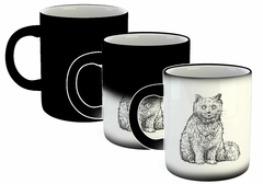 Taza Gato Persa Ilustracion en internet