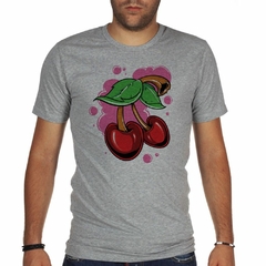 Remera Cerezas Dibujo Alimento Fruta Verd