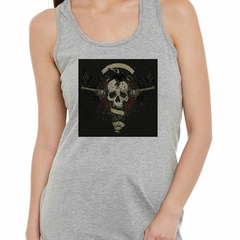 Musculosa Deportiva Calavera Armas Alas Skull Guns Wings