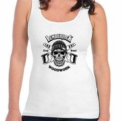 Musculosa Deportiva Carpintero Leñador Cortar Leña Calavera