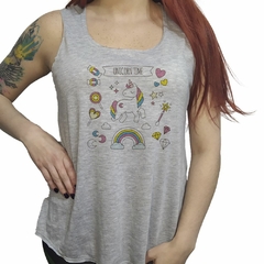 Musculosa Unicorn Time Unicornio Feliz Arcoiris