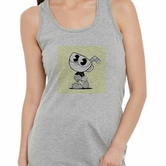 Musculosa Deportiva Cuphead Manos Mirada Tierna