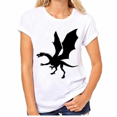 Remera Dragon En Negro Silhouettes #1 - TiendaCubik