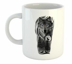 Taza Lobo Luna Animal Salvaje Pino