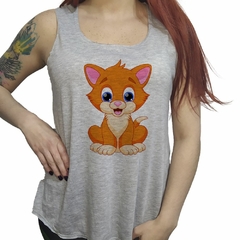 Musculosa Gato Naranja Animado Dibujo