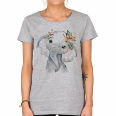 Remera Elefante Baby Art Flores en internet