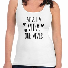 Musculosa Deportiva Ama La Vida Que Vives Corazones - comprar online