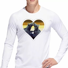 Remera Manga Larga Corazon Oso Gay Color