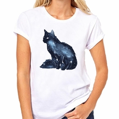 Remera Gato Estrellado Ilustracion Arte - tienda online