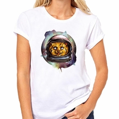 Remera Gato Con Casco Nave Espacial - TiendaCubik