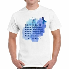 Remera Autismo Yo Creo En Ti Lazo Azul en internet