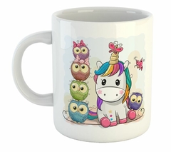 Taza Owl Buho Lechuza Pony Unicornio Dibujo