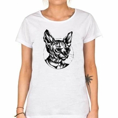 Remera Gato Sphynx Ilustracion