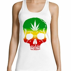 Musculosa Deportiva Reggae Calavera Cannabis Hoja Musica - comprar online