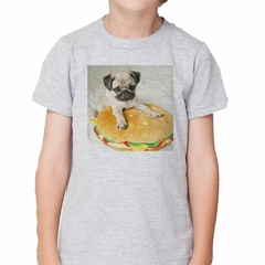 Remera Pug Arriba De Una Hamburguesa #1 - TiendaCubik